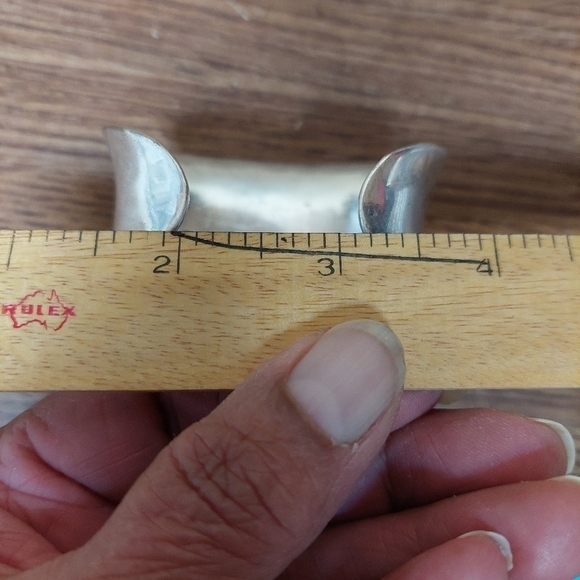 Vintage* -KC (Kenneth Cole) Wide Cuff Silver-tone Bracelet - Picture 7 of 7